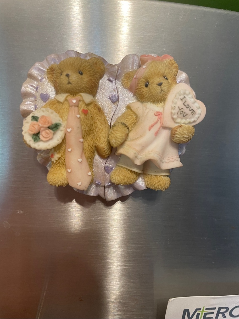 Cherished Teddies Valentine Magnets (set of 2 makes one heart) #115674